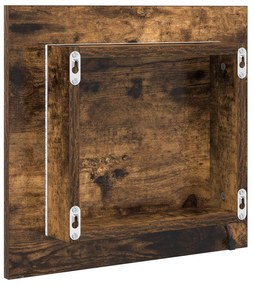Espelho de Casa de Banho LED Carvalho Fumado 40x8.5x37 cm Madeira Enge