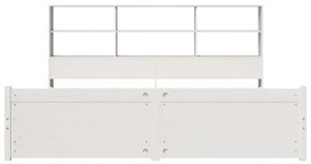 Cama com estante sem colchão 200x200 cm pinho maciço branco