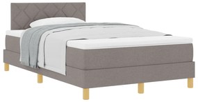 Cama Box Spring com Colchão Taupe 120x200 cm Tecido