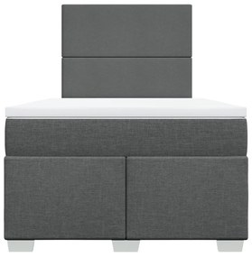 Cama boxspring com colchão 120x190 cm tecido cinzento-escuro