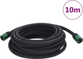 vidaXL Mangueira para rega gota-a-gota de jardim 10 m borracha preto