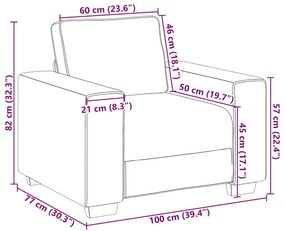 Poltrona 60 cm veludo verde-escuro