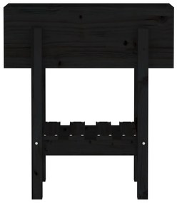 Vaso/floreira de jardim 62x30x69 cm pinho maciço preto