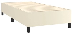 Estrutura cama com molas 80x200 cm couro artificial cor crème