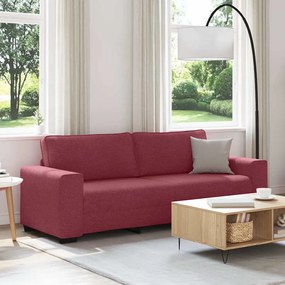 vidaXL Sofá de 3 lugares tecido 180 cm vermelho tinto