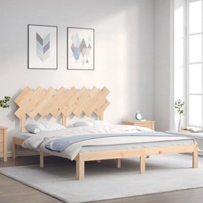 Cama sem colchão 160x200 cm madeira de pinho maciça