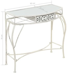 vidaXL Mesa de apoio estilo francês 82x39x76 cm metal branco