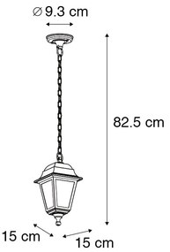 Candeeiro de suspensão clássico para exterior dourado antigo IP44 - Capital Clássico / Antigo