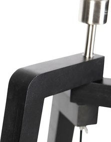 Candeeiro de pé tripé preto com abajur castanho com interior dourado 50cm - Puros