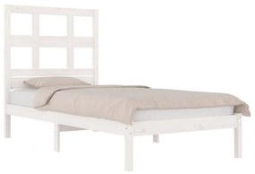 Estrutura de cama 90x200 cm pinho maciço branco