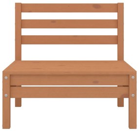6 pcs conjunto lounge de jardim pinho maciço castanho mel