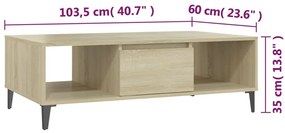 Mesa de centro derivados de madeira carvalho sonoma