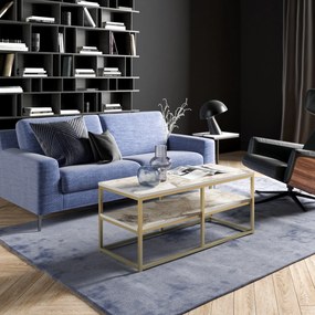 Mesa de Centro Forteaus – Dourada e Branca – 110,4 x 47 x 52 cm