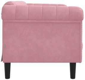 Sofá de 2 lugares veludo rosa