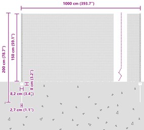 Postes de Cerca vidaXL 5 pcs U-Channel Verde 150 cm Aço