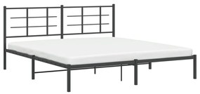 Estrutura de cama em metal com cabeceira 180x200 cm preto