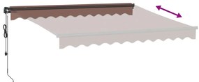 Toldo retrátil automático com luzes LED 300x250 cm castanho