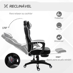 Vinsetto Cadeira de escritorio gaming ergonômica Altura ajustável Recl