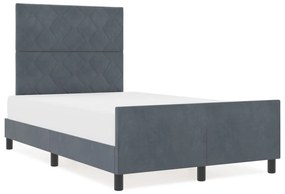 Cama vidaXL Cinza Escuro 120x190 cm Veludo