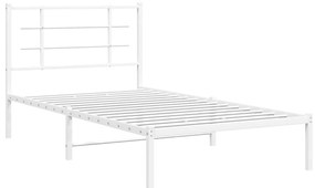 Estrutura de cama com cabeceira 100x190 cm metal branco