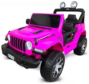 Carro eletrico crianças Jeep Wrangler Rubicon MP4 12V 2.4G Rosa