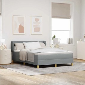 Cama Box Spring com Colchão vidaXL Cinza Claro 140x200 cm Tecido
