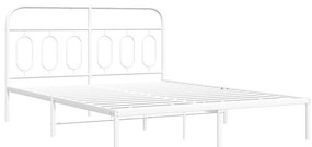 Estrutura de cama com cabeceira 135x190 cm metal branco
