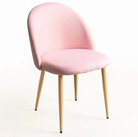 Cadeira Vint Tecido - Rosa claro