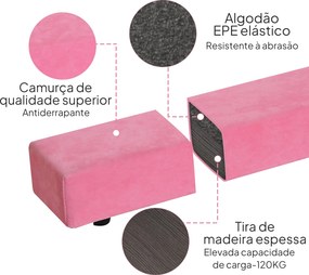 Barra de Equilíbrio Ginástica Dobrável 210 cm Barra de Ginástica Artística para Crianças Iniciantes e Ginastas 210x10x6,5 cm Rosa