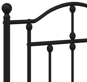 Estrutura de cama com cabeceira e pés 193x203 cm metal preto
