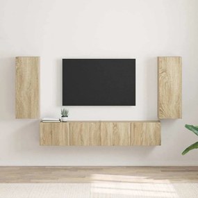 vidaXL Armário de TV de Parede 2 pcs Sonoma 30 x 31 x 80 cm