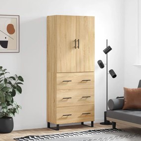 vidaXL Armário alto 69,5x34x180 cm derivados de madeira cor sonoma