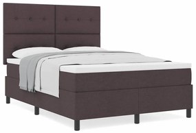 Cama Box Spring com Colchão Castanho Escuro 160x200 cm Tecido