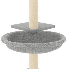 Árvore p/ gatos c/ postes arranhadores 72 cm cinzento-claro