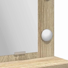 Mesa de Maquiagem vidaXL com Luzes LED em Carvalho Sonoma 79x41x135 cm