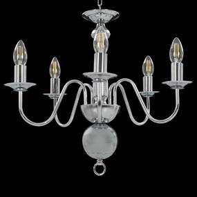 Lustre de 5 lâmpadas E14 prateado