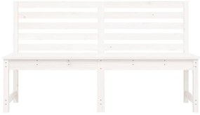 Banco de jardim 157,5 cm madeira de pinho maciça branco