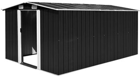 Abrigo de jardim 257x392x181 cm metal antracite