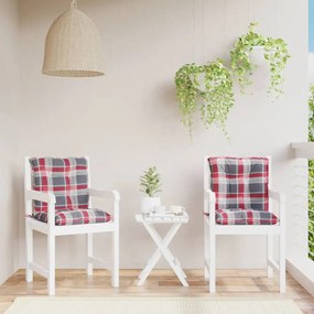 vidaXL Almofadões lombares cadeiras jardim 2pcs tecido xadrez vermelho