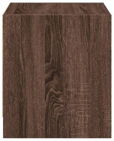 Mesa de cabeceira c/ porta vidro 35x37x42 cm carvalho castanho