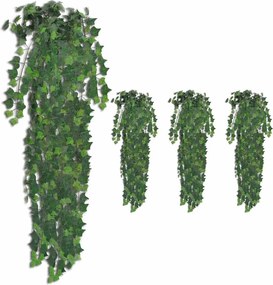 3051480 vidaXL Trepadeira hera artificial 4 pcs 90 cm verde