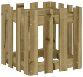 Vaso de jardim c/ design de cerca 40x40x40 cm pinho impregnado