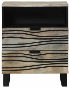 Mesas de cabeceira com gaveta Branco e Preto 50 x 33 x 60 cm