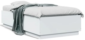 vidaXL Estrutura de cama 75x190 cm derivados de madeira branco