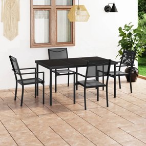 vidaXL 5 pcs conjunto de jantar para exterior aço