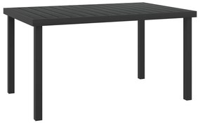 vidaXL Mesa de jardim 140x90x74 cm alumínio e WPC preto