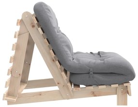 Sofá-cama futon com colchão 90x206x11 cm madeira pinho maciça
