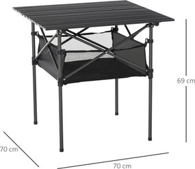 Mesa de Jardim Dobrável Braga – 70x70x69 cm – Preta – Com Bolsa de Tra