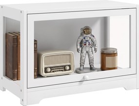 Vitrine Expositora para Coleções com Porta Acrílica Elevatória Deslizante para Figuras Decorativas 59x30x40 cm Branco
