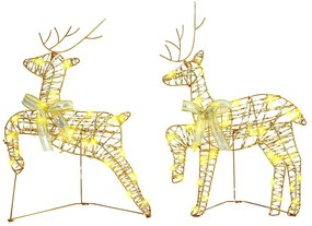 vidaXL Renard LED com 40 LEDs 2 pcs Branco quente PET